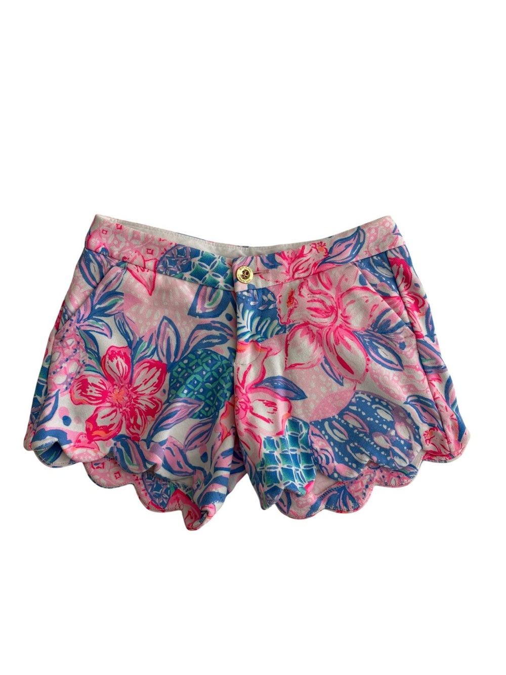 Lilly Pulitzer Women's Buttercup Shorts Size 00 Multicolor Floral Summer Beach